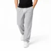 Pantalón sudadera de algodón para hombre color gris con diseño de bota recta y ajuste cómodo estilo urbano premium.