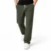 Pantalón sudadera de algodón para hombre color verde con diseño de bota recta y estilo urbano minimalista.